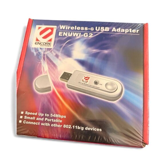 NEW Encore ENUWI-G2 Wireless Adapter 802.1b/g USB 2.0 up to 54mbps Wpa2 NIB Seal - Picture 1 of 3